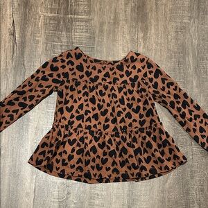 Carter's Rust Top with Black Heart Design